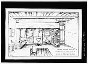 Photocopy of drawing (Original in collection of Price and Dickey, Architects) CONJECTURAL RESTORATION OF EAST ROOM, FIRST FLOOR - Caleb Pusey House, 15 Race Street (Landingford HABS PA,23-UPLA,1-20