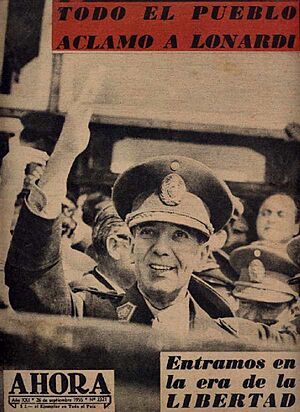 Portada de la revista Ahora, tras el golpe de Estado de 1955 de Argentina