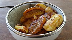 Pritong saba or Pritong saging (fried saba bananas with muscovado sugar), Philippines.jpg