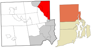 Location in Providence County and the state of Rhode Island.