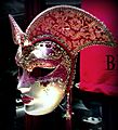 Red White Gold Jewelled Mask Female