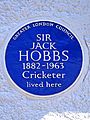 SIR JACK HOBBS 1882-1963 Cricketer lived here