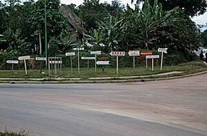 Signs pointing to Jurong Industrial Estate in Singapore June 1964