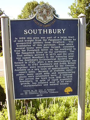 Southbury town history sign