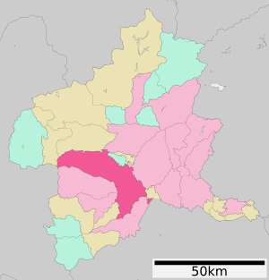 Location of Takasaki in Gunma Prefecture