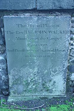 The grave of Prof John Walker, Canongate Kirkyard, Edinburgh
