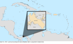 Map of the change to the United States in the Caribbean Sea on April 15, 1931