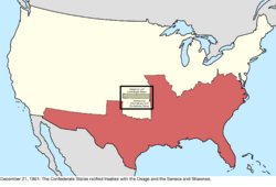 Map of the change to the international disputes involving the United States in central North America on December 21, 1861