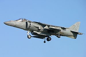 United States Marine Corps AV-8B Harrier II hovering