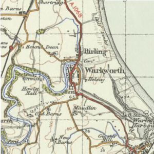 Warkworth 1945 OS map