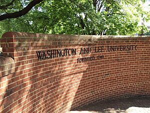 Washington and Lee University brick sign Lexington Virginia