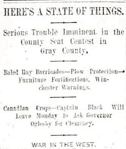 Wichita Daily Eagle Headline Gray County War Kansas 1887.jpg