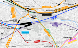 Willesden Junction map with Old Oak Common