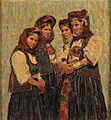 Špiro Bocarić - Devojke u narodnoj nošnji, 1915