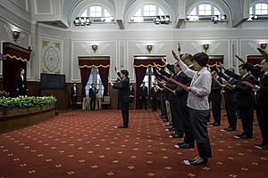 臺灣總統蔡英文於總統府監誓行政院院長賴清德與閣員宣誓 Premier Lai Ching-te and cabinet members swore in with President Tsai Ing-wen in the Presidential Office of Taiwan in the capital Taipei City in 2017