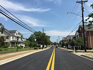 2016-07-20 15 15 41 View south along Maryland State Route 765 (Main Street) just south of Church Street in Prince Frederick, Calvert County, Maryland