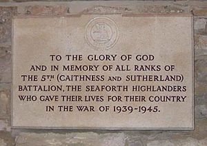 5th Bn Seaforth Highlanders plaque
