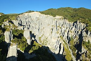 Afternoon view over Putangirua Pinnacles area