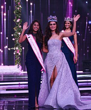 Anukreethy Vas and Manushi Chhillar (cropped)