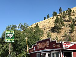 Bison Inn Cafe - Buffalo burgers and shakes at the Bison Cafe in Ravalli, Montana 01.jpg