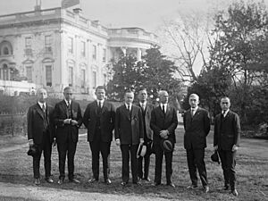 Calvin Coolidge at the White House with representatives of the Sons of Confederate Veterans, November 21, 1923 LCCN2016848290 (cropped)