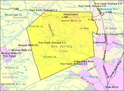 Census Bureau map of Jackson Township, New Jersey
