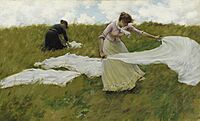 Charles Courtney Curran - A Breezy Day