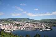 Cidade de Angra do Heroismo e Baía de Angra do Heroísmo, ilha Terceira, Açores, Portugal