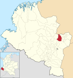 Location of the municipality and town of San Lorenzo, Nariño in the Nariño Department of Colombia.