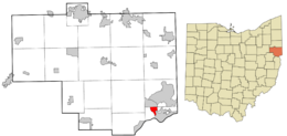 Location of La Croft in Columbiana County and in the State of Ohio