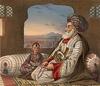 Dost Mohammad Khan of Afghanistan with his son