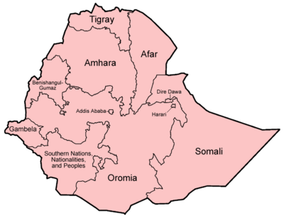Ethiopia regions english
