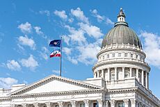 Flags over Utah State Capitol
