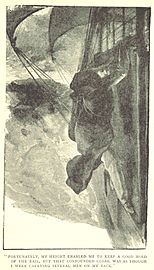 Fortunately my height allowed me to keep a good hold on the rail-illustration by wh overend for a strange elopement by w clarke russell