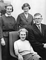 Frank Macfarlane Burnet with wife and daughters 1960