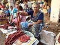 Goan sausages being sold at the Mapusa market, Goa, India 04
