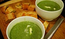 Green garlic and spinach soup