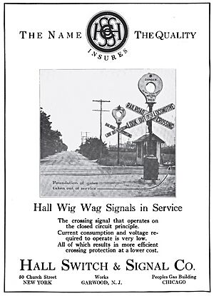 Hall wigwag signal ad 1916
