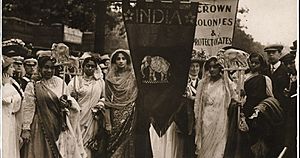 Indian Suffragettes on the Women's Coronation Procession