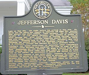 Jefferson Davis Memorial right marker, Irwin County, GA, US