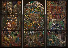 Joaquim Mir - Stained glass triptych- El Gorg Blau - Google Art Project
