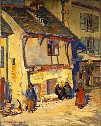 M.Elizabeth Price, The Wine Shop, Quimperle, Brittany, oil on canvas, by 1921