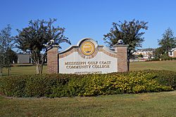 The main campus of Mississippi Gulf Coast Community College is located in Perkinston, Mississippi
