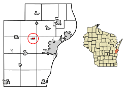 Location of Whitelaw in Manitowoc County, Wisconsin.