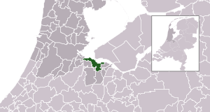 Highlighted position of Gooise Meren in a municipal map of North Holland