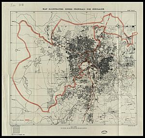 Map illustrating Jewish proposals for Jerusalem Survey of Palestine