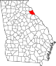 State map highlighting Elbert County
