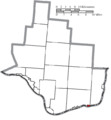 Map of Lawrence County Ohio Highlighting Proctorville Village