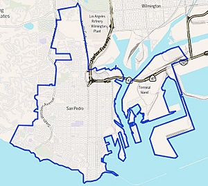 Boundaries of San Pedro as drawn by the Los Angeles Times