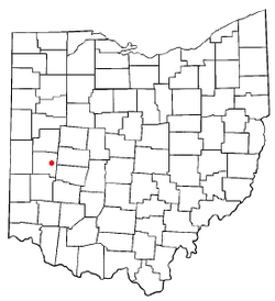 Location of Casstown, Ohio